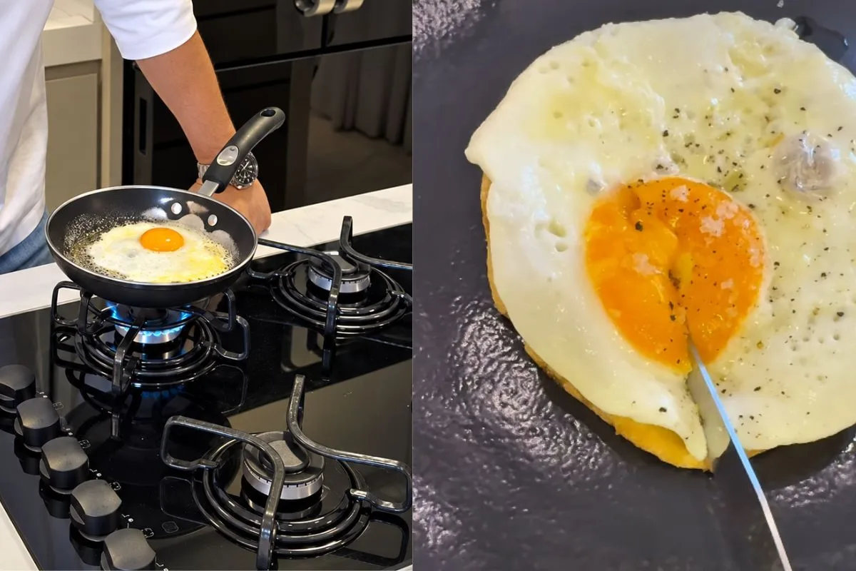 Chef ensina preparo de ovo frito com fogo baixo e manteiga