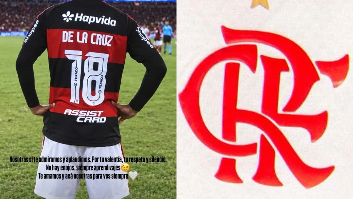 Esposa de De La Cruz publica mensagem após meia jogar um minuto pelo Flamengo