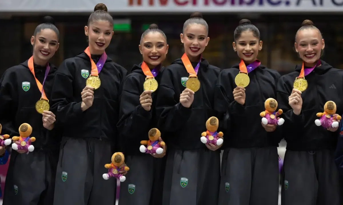 Brasil conquista ouro no conjunto da ginástica rítmica em Santa Fé