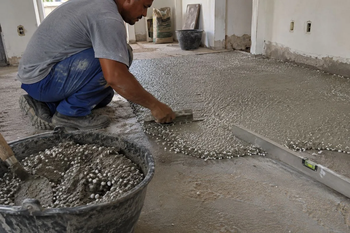 Concreto com EPS reduz peso do contrapiso e pode melhorar o isolamento térmico