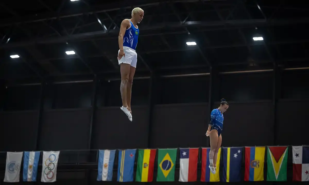 Brasil avança às finais da ginástica de trampolim nos Jogos Sul-Americanos