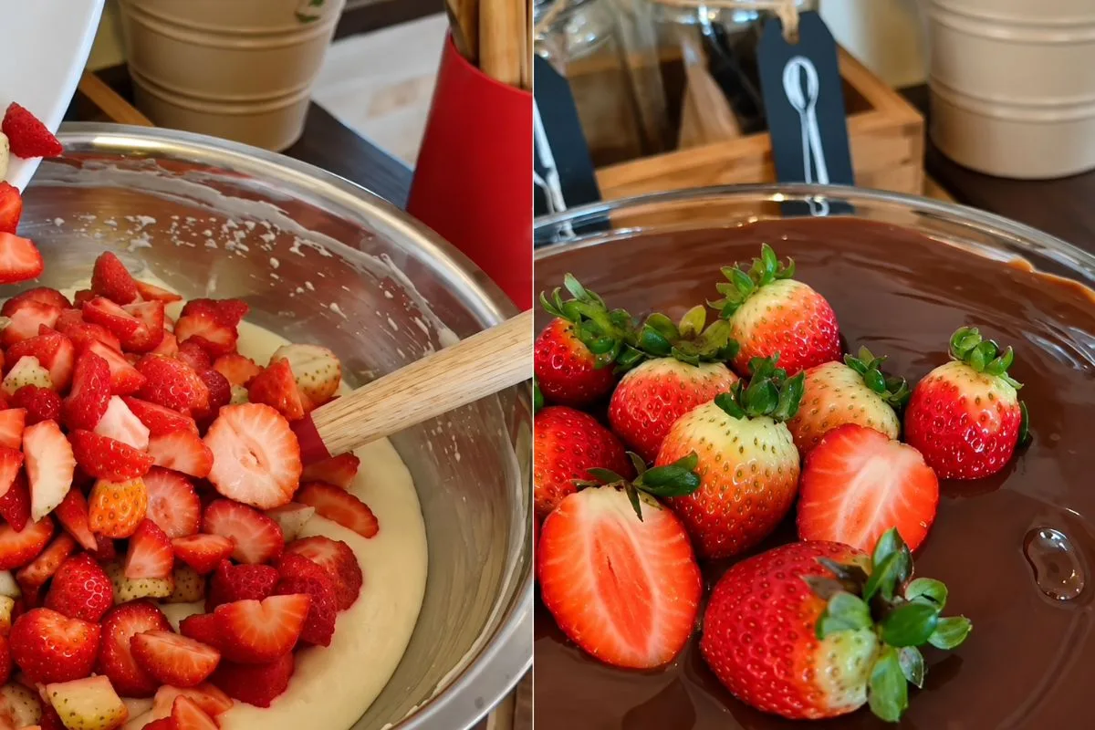 Bombom de morango combina creme e chocolate em preparo simples