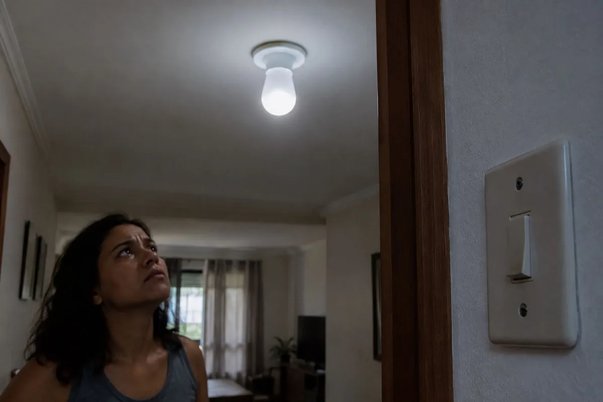 Por que a lâmpada de LED pode continuar acesa após o desligamento