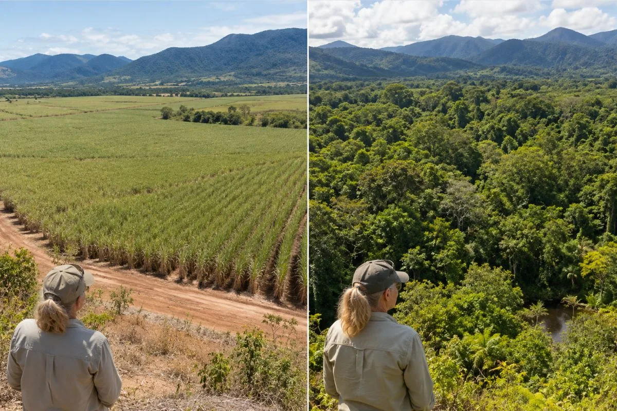 Área agrícola em Queensland vira floresta com 119 mil árvores nativas