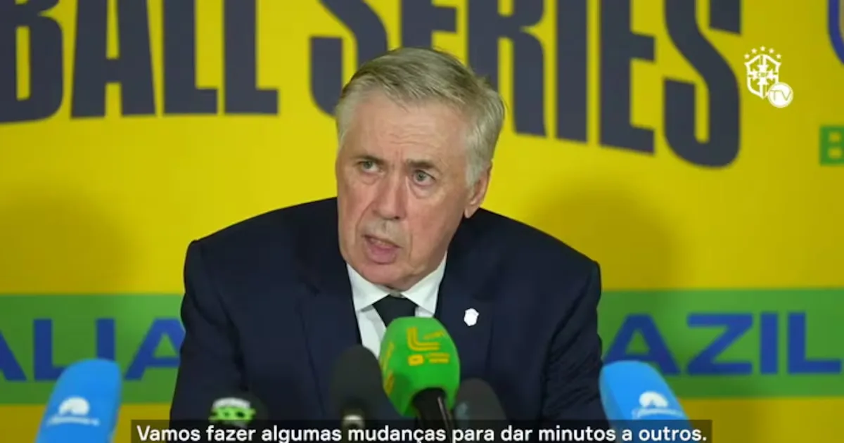 Ancelotti anuncia mudanças no Brasil para segundo amistoso contra a Austrália