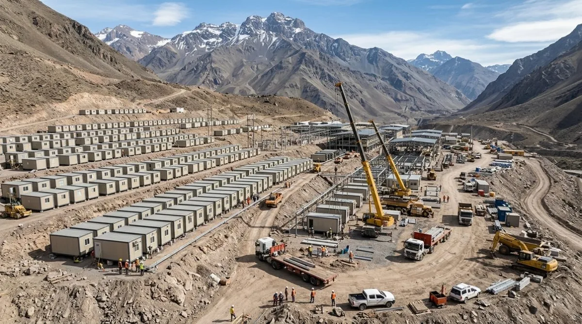China monta base modular para trabalhadores de projeto de cobre na Argentina