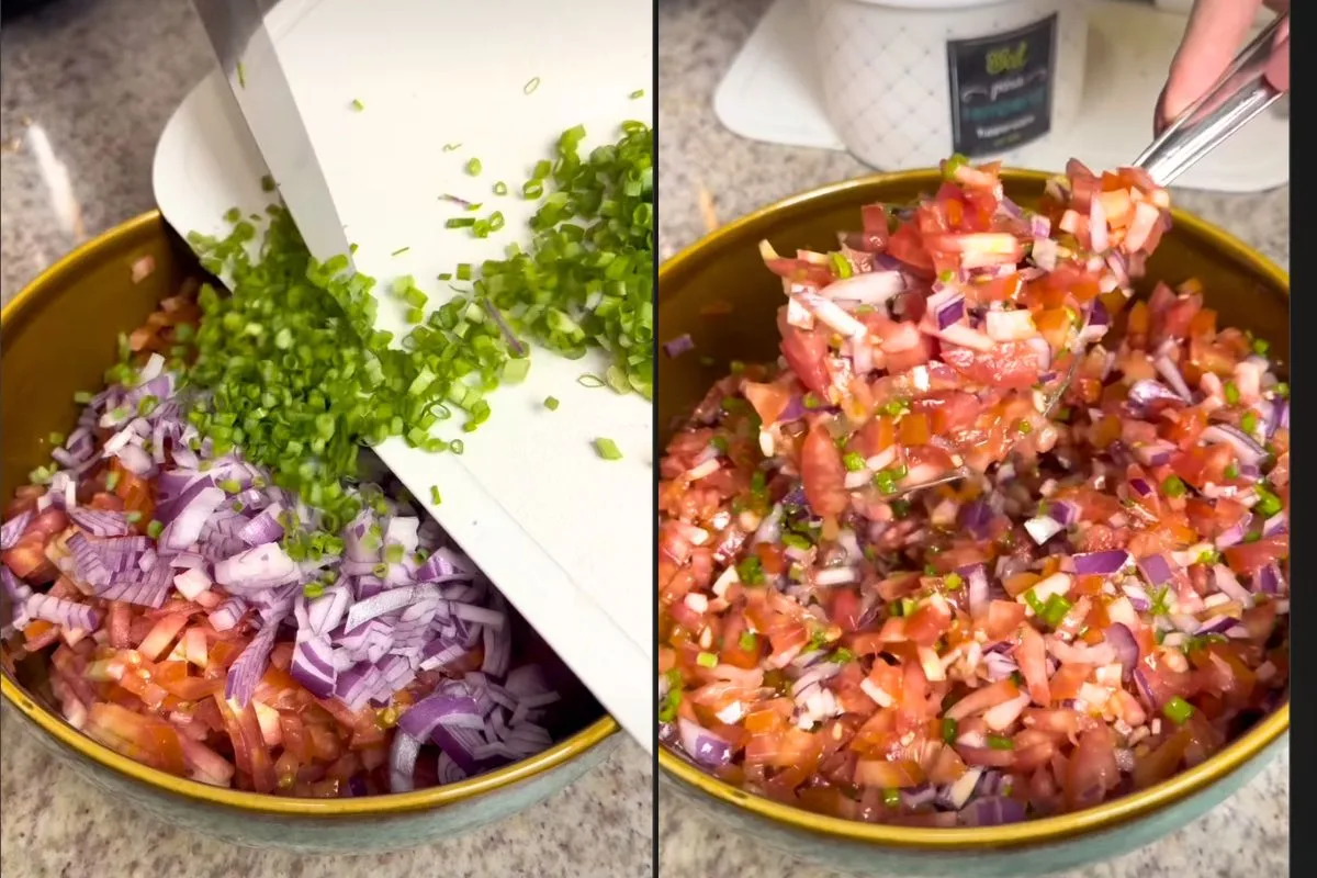 Vinagrete de Heryka ganha destaque pelo corte pequeno do tomate