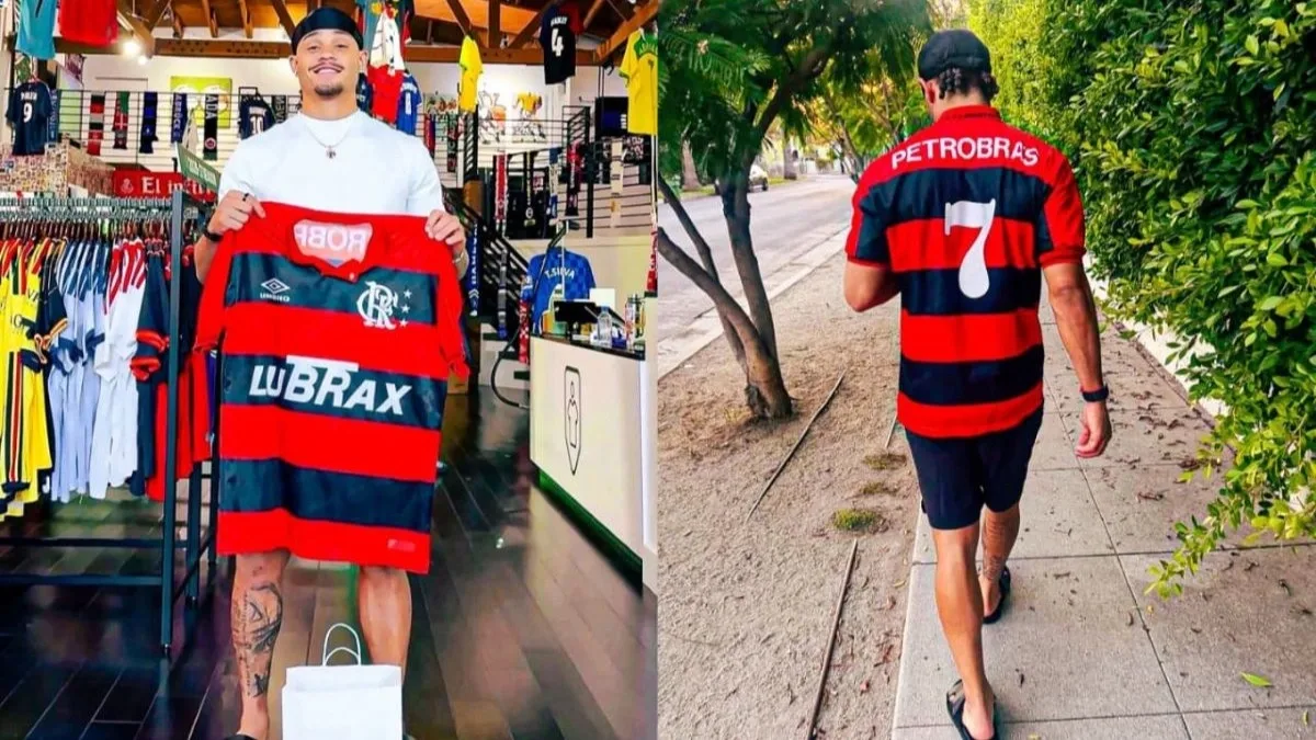 Xavi Simons compra camisa do Flamengo usada na temporada de 1993