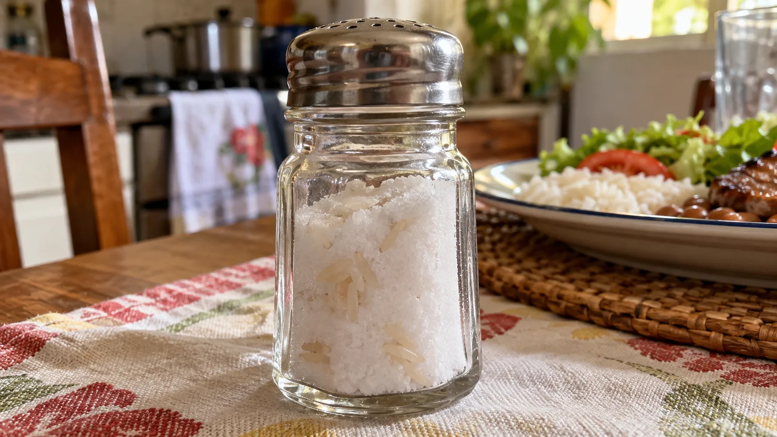 Arroz no saleiro reduz umidade e ajuda a soltar o sal empedrado