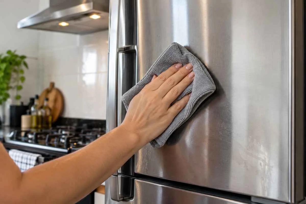 Movimento certo e produtos suaves preservam o acabamento do inox