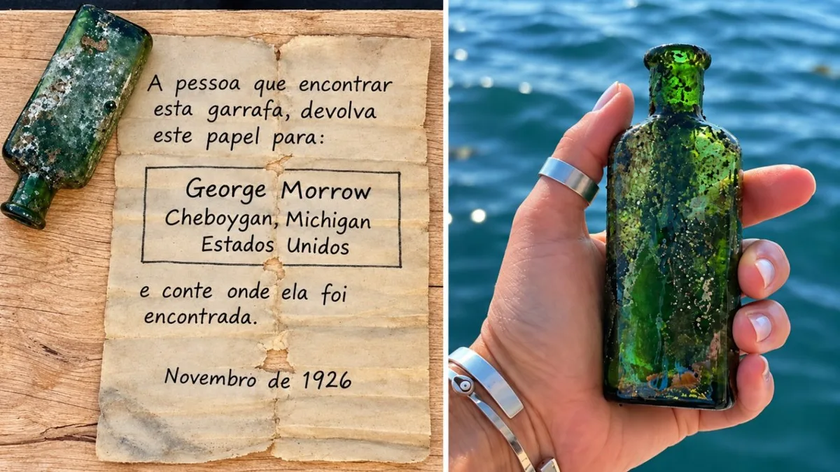 Caligrafia identifica autor de bilhete achado em garrafa no rio Cheboygan