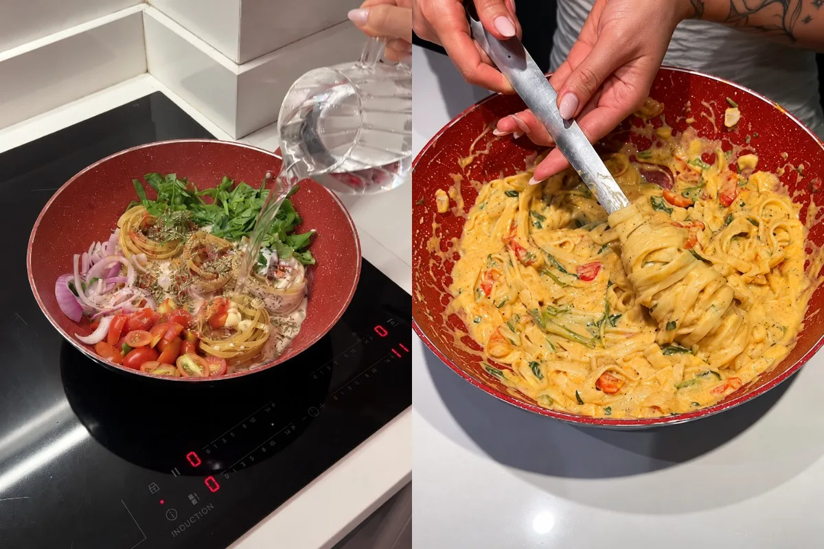 Macarrão de uma panela fica cremoso e leva poucos ingredientes