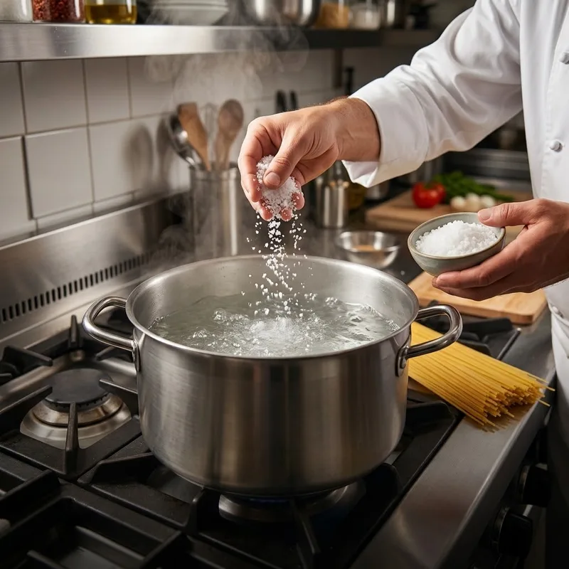Sal na água muda o sabor e a textura do macarrão, dizem cozinheiros