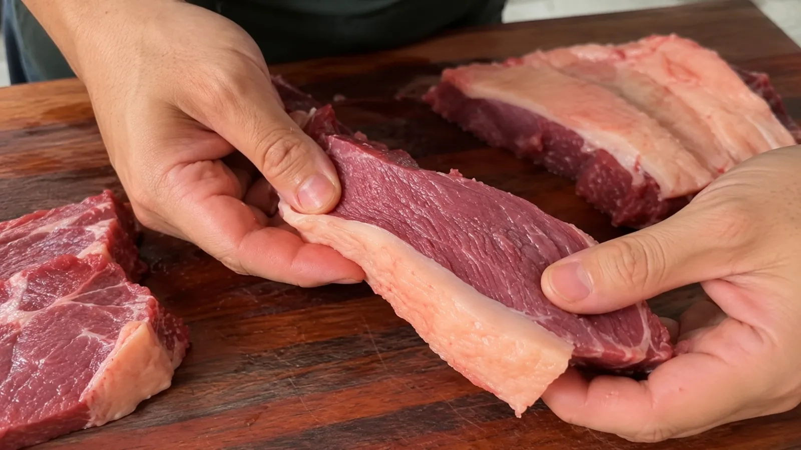 Direção da faca define a textura de vários cortes de carne