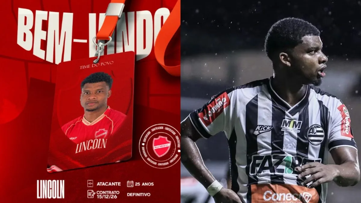 Lincoln é liberado pela FIFA e reforça o Vila Nova até dezembro