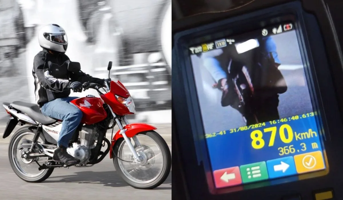 Falha na casa decimal levou multa de motociclista a registrar 870 km/h